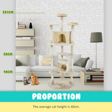 Load image into Gallery viewer, Paw Mate 201cm Beige Cat Tree Parala Multi Level Scratcher