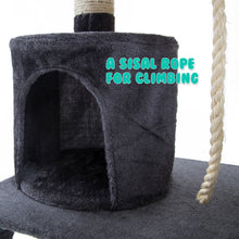 Load image into Gallery viewer, Paw Mate 140cm Grey Cat Tree Maple Multi Level Scratcher