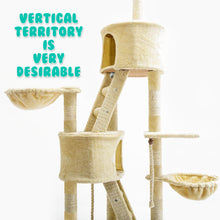 Load image into Gallery viewer, Paw Mate 262cm Beige Cat Tree Paradise Multi Level Scratcher