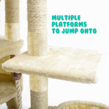 Load image into Gallery viewer, Paw Mate 262cm Beige Cat Tree Paradise Multi Level Scratcher