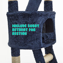 Load image into Gallery viewer, Paw Mate 262cm Blue Cat Tree Paradise Multi Level Scratcher