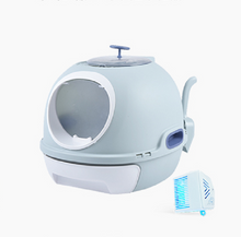 Load image into Gallery viewer, Cat Toilet Litter Box Tray House W Sky window Drawer Photocatalyst Purifier Blue