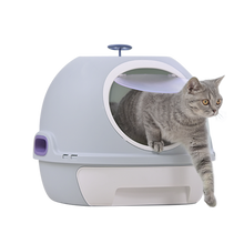 Load image into Gallery viewer, Cat Toilet Litter Box Tray House W Sky window Drawer Photocatalyst Purifier Blue