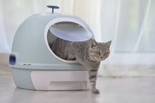 Load image into Gallery viewer, Cat Toilet Litter Box Tray House W Sky window Drawer Photocatalyst Purifier Blue