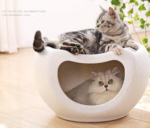 Load image into Gallery viewer, Cat Kitten Bed Cave Small Dog House Kennel Plastic Pet Pod Bedding Igloo White