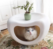Load image into Gallery viewer, Cat Kitten Bed Cave Small Dog House Kennel Plastic Pet Pod Bedding Igloo White