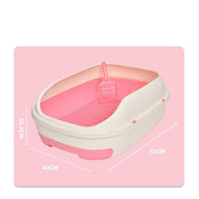 Load image into Gallery viewer, Medium Portable Cat Toilet Litter Box Tray with Scoop and Grid Tray-Pink