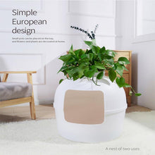 Load image into Gallery viewer, Multifunctional Cat Litter Box Pet Cat House Semi-Enclosed White