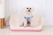 Load image into Gallery viewer, Medium Portable Dog Potty Training Tray Pet Puppy Toilet Trays Loo Pad Mat With Wall Pink