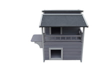Load image into Gallery viewer, 2 Story Cat Shelter Condo with Escape Door Rainproof Kitty House