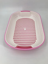 Load image into Gallery viewer, Large Portable Cat Toilet Litter Box Tray with Scoop and Grid Tray Pink