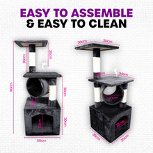 Load image into Gallery viewer, Pet Basic 3 Level Cat Scratch Tree & Playhouse Fun Climb Rest 92 x 35cm