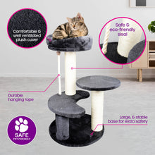 Load image into Gallery viewer, Pet Basic 3 Level Cat Scratching Tower & Cosy Bed Scratch Climb 65 x 40cm