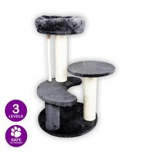 Load image into Gallery viewer, Pet Basic 3 Level Cat Scratching Tower & Cosy Bed Scratch Climb 65 x 40cm