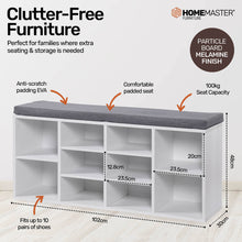 Load image into Gallery viewer, Home Master 2-In-1 Storage/Shoe Cabinet With Padded Cushion Bench 102cm