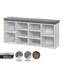 Load image into Gallery viewer, Home Master 2-In-1 Storage/Shoe Cabinet With Padded Cushion Bench 102cm