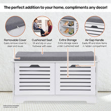 Load image into Gallery viewer, Home Master Storage/Shoe Cabinet With Removable Padded Cushion Seating 80cm