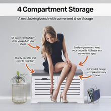 Load image into Gallery viewer, Home Master Storage/Shoe Cabinet With Removable Padded Cushion Seating 80cm