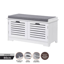 Load image into Gallery viewer, Home Master Storage/Shoe Cabinet With Removable Padded Cushion Seating 80cm