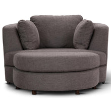 Load image into Gallery viewer, Sunshine Single Sofa Love Chair Fabric Swivel Armchair Ottoman Set - Grey