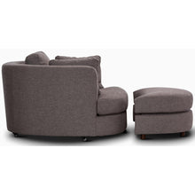 Load image into Gallery viewer, Sunshine Single Sofa Love Chair Fabric Swivel Armchair Ottoman Set - Grey