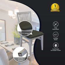 Load image into Gallery viewer, Foxglove PU Seat Dining Chair Set of 2 Solid Ash Wood Dining Furniture - White
