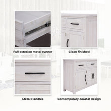 Load image into Gallery viewer, Foxglove Buffet Table 158cm 4 Door 3 Drawer Solid Mt Ash Timber Wood - White