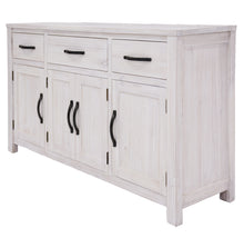 Load image into Gallery viewer, Foxglove Buffet Table 158cm 4 Door 3 Drawer Solid Mt Ash Timber Wood - White
