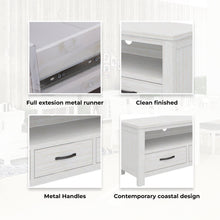 Load image into Gallery viewer, Foxglove ETU Entertainment TV Unit 166cm 3 Drawer Solid Mt Ash Wood - White
