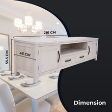 Load image into Gallery viewer, Foxglove ETU Entertainment TV Unit 216cm 2 Drawer 2 Door Mt Ash Wood - White