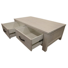 Load image into Gallery viewer, Foxglove Coffee Table 127cm 2 Drawer Solid Mt Ash Timber Wood - White