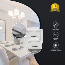 Load image into Gallery viewer, Foxglove Lamp Table 60cm Coffee Side Laptop Desk Bedside Sofa End - White