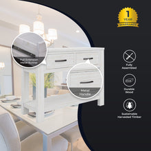 Load image into Gallery viewer, Foxglove Console Hallway Entry Table 110cm Solid Mt Ash Timber Wood - White