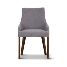 Load image into Gallery viewer, Tuberose Dining Chair Set of 2 Fabric Seat Solid Acacia Wood Furniture - Grey