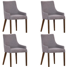 Load image into Gallery viewer, Tuberose Dining Chair Set of 4 Fabric Seat Solid Acacia Wood Furniture - Grey