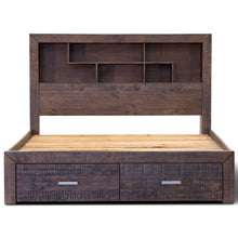 Load image into Gallery viewer, Catmint Bed Frame Queen Size Wood Mattress Base With Storage Drawers Grey Stone