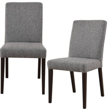 Load image into Gallery viewer, Catmint Dining Chair Set of 2 Fabric Upholstered Solid Acacia Wood - Granite