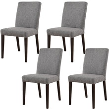 Load image into Gallery viewer, Catmint Dining Chair Set of 4 Fabric Upholstered Solid Acacia Wood - Granite