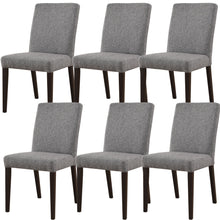 Load image into Gallery viewer, Catmint Dining Chair Set of 6 Fabric Upholstered Solid Acacia Wood - Granite