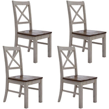 Load image into Gallery viewer, Erica X-Back Dining Chair Set of 4 Solid Acacia Timber Wood Hampton Brown White