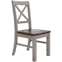 Load image into Gallery viewer, Erica X-Back Dining Chair Set of 4 Solid Acacia Timber Wood Hampton Brown White
