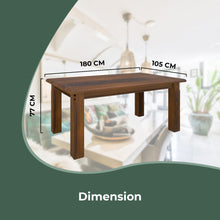 Load image into Gallery viewer, Umber Dining Table 180cm Solid Pine Wood Home Dinner Furniture - Dark Brown