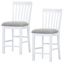 Load image into Gallery viewer, Laelia Tall Bar Chair Stool Set of 2 Solid Acacia Wood Coastal Furniture - White