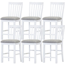 Load image into Gallery viewer, Laelia Tall Bar Chair Stool Set of 6 Solid Acacia Wood Coastal Furniture - White