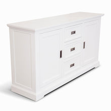 Load image into Gallery viewer, Laelia Buffet Table 166cm 2 Door 3 Drawer Acacia Wood Coastal Furniture -White