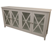 Load image into Gallery viewer, Daisy Buffet Table 180cm 4 Glass Doors Wood Hampton Style - White
