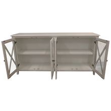 Load image into Gallery viewer, Daisy Buffet Table 180cm 4 Glass Doors Wood Hampton Style - White