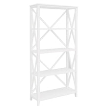 Load image into Gallery viewer, Daisy Bookshelf Bookcase 4 Tier Solid Acacia Wood Hampton - White
