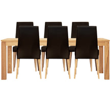 Load image into Gallery viewer, Rosemallow 7pc Dining Set 180cm Table 6 Black PU Chair Solid Messmate Timber