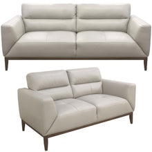 Load image into Gallery viewer, Downy Genuine Leather Sofa Set 3 + 2 Seater Upholstered Lounge Couch - Silver